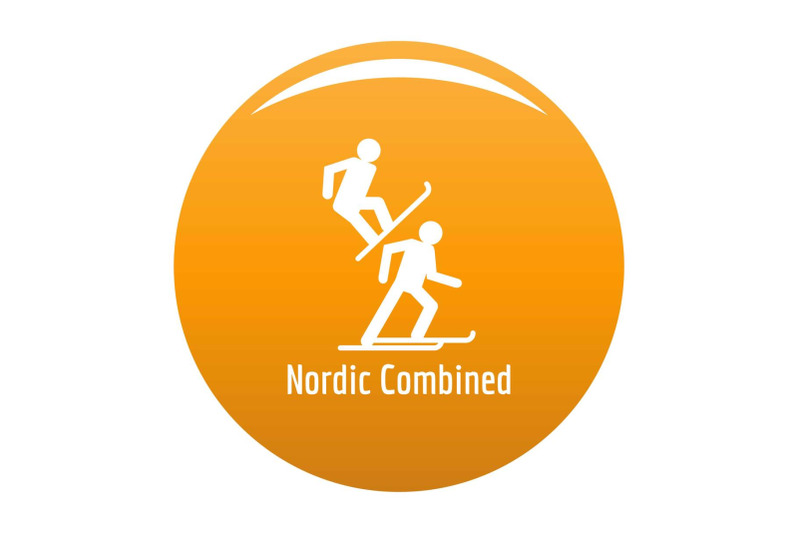nordic-combined-icon-vector-orange