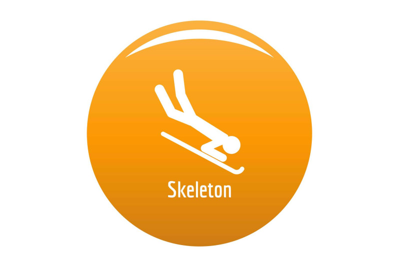 skeleton-icon-vector-orange