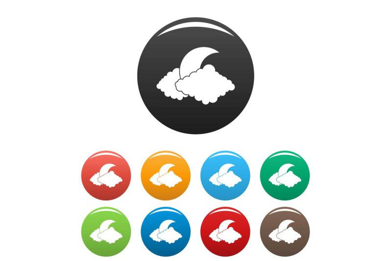 moon-icons-set-color-vector