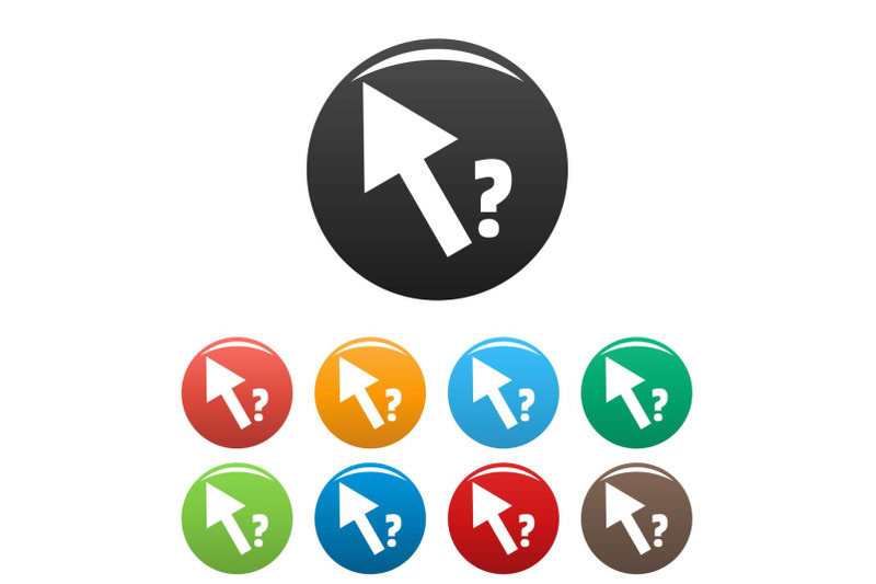 cursor-question-icons-set-color-vector