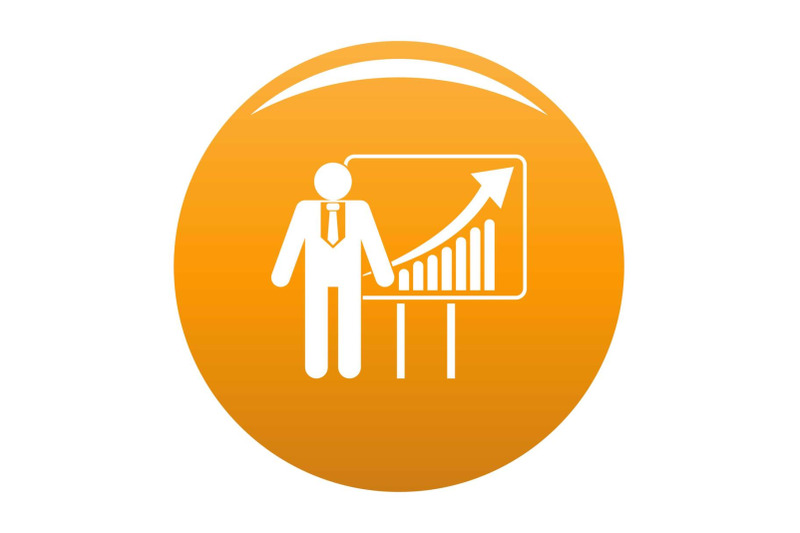 man-with-diagram-icon-vector-orange