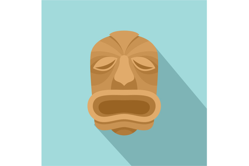 wood-made-tiki-icon-flat-style