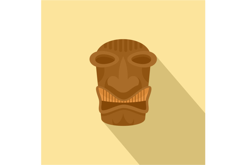 tribal-idol-tiki-icon-flat-style