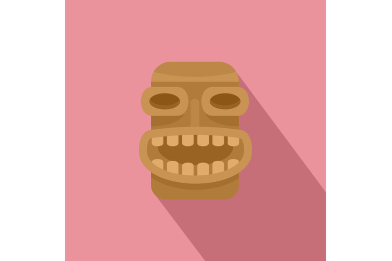 tiki-wood-icon-flat-style