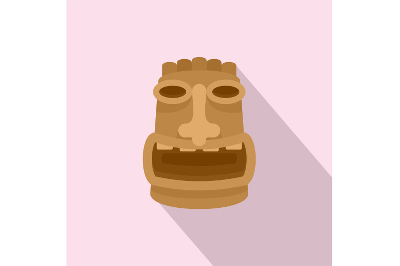 tiki-wood-idol-icon-flat-style