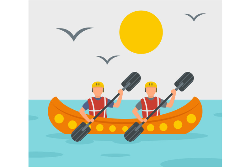rafting-adventure-background-flat-style