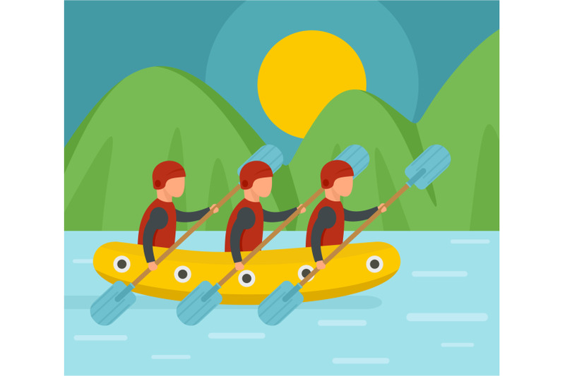 mounting-rafting-background-flat-style