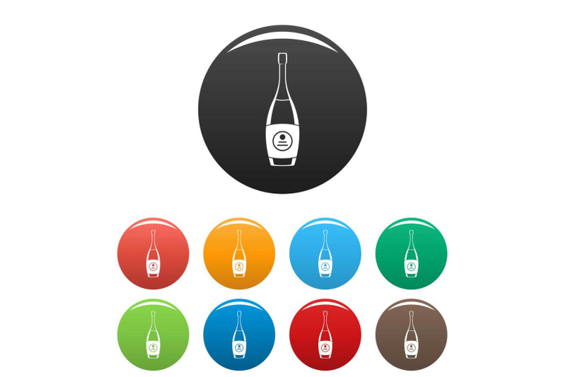party-champagne-icons-set-color-vector