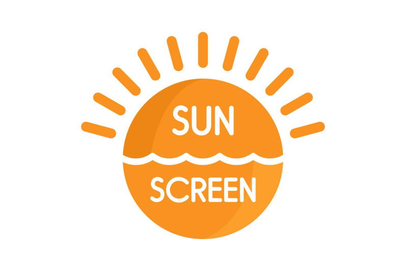 sun-sea-screen-uv-logo-flat-style