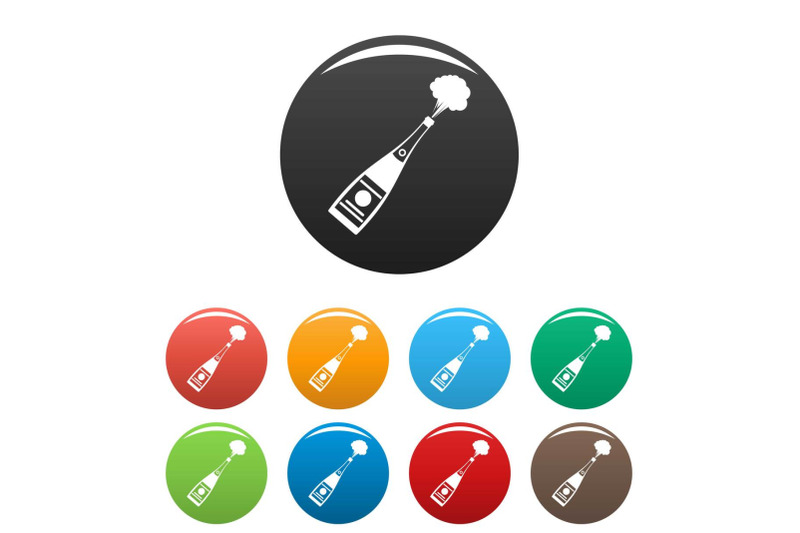 explosion-champagne-icons-set-color-vector