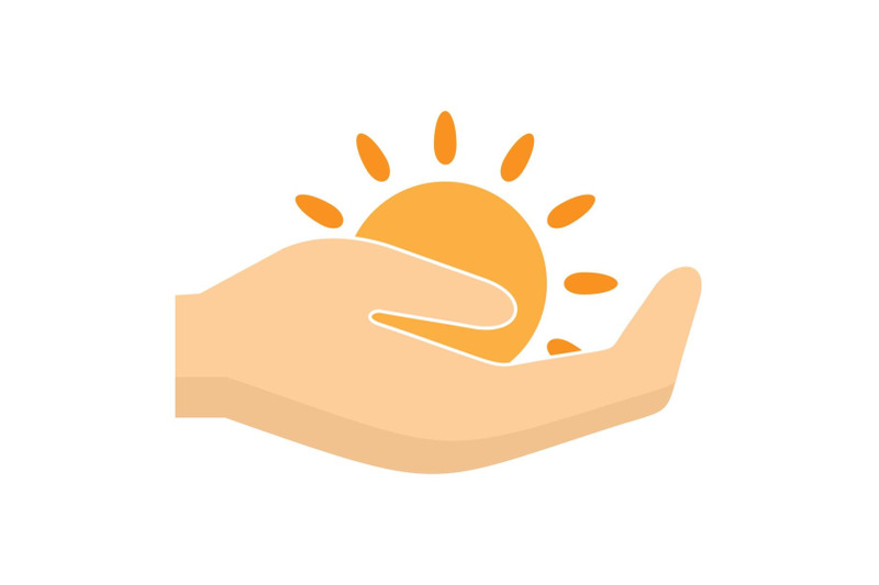 sun-in-hand-logo-flat-style