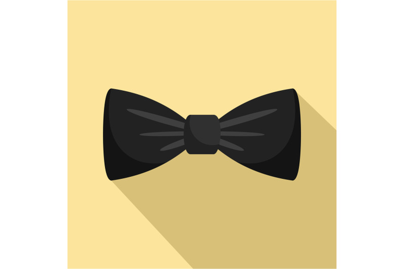 black-bow-tie-icon-flat-style