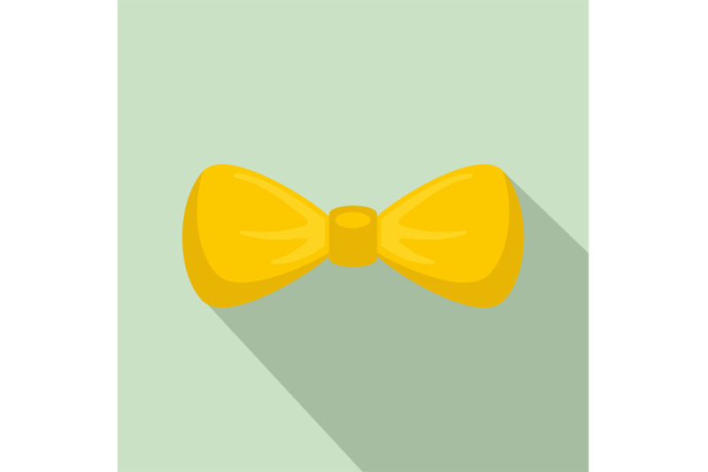 fashion-yellow-bow-tie-icon-flat-style