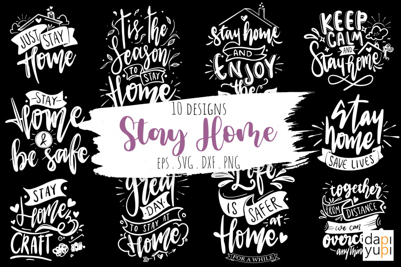 stay-home-lettering-quotes-bundle