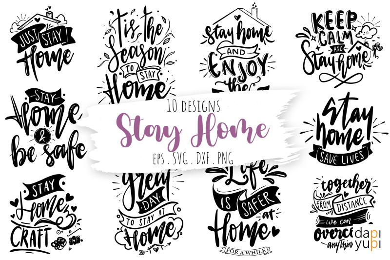 stay-home-lettering-quotes-bundle