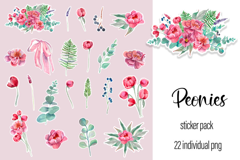 peonies-watercolor-sticker-pack