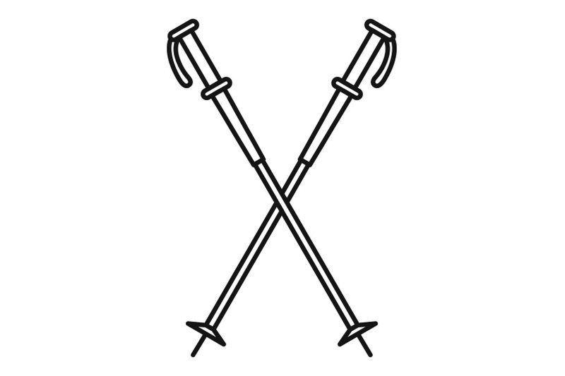 nord-walking-sticks-icon-outline-style