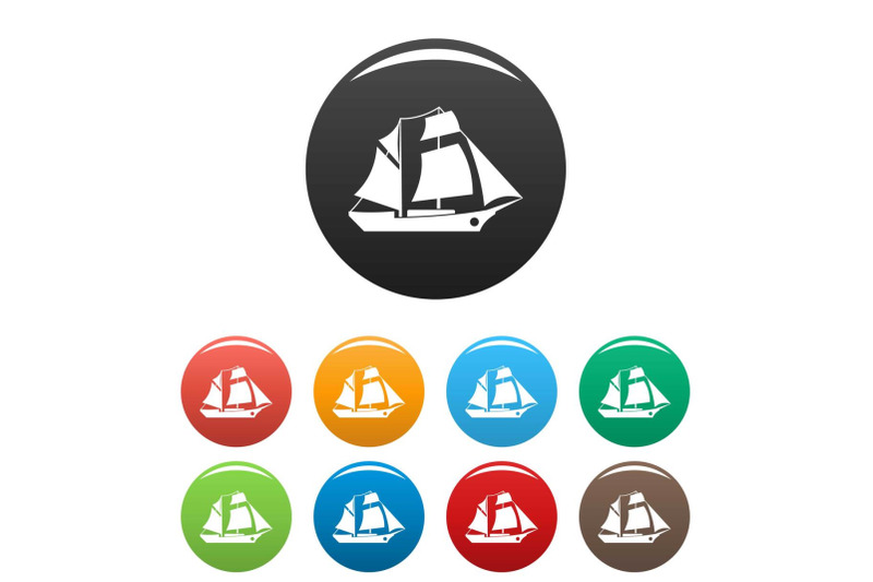 ship-excursion-icons-set-color-vector
