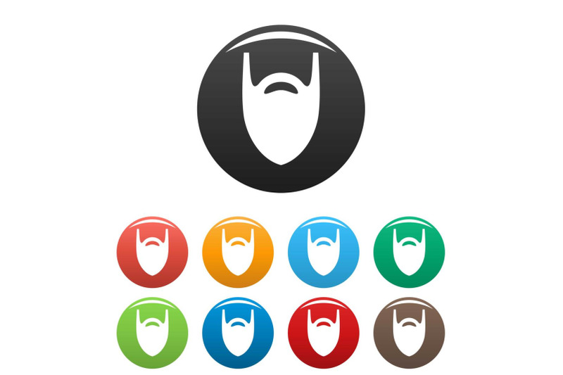 fashion-beard-icons-set-color-vector