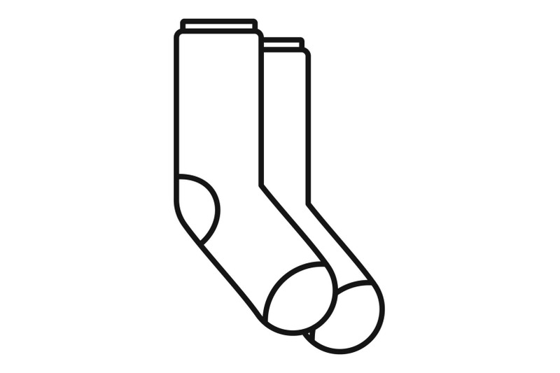 winter-socks-icon-outline-style