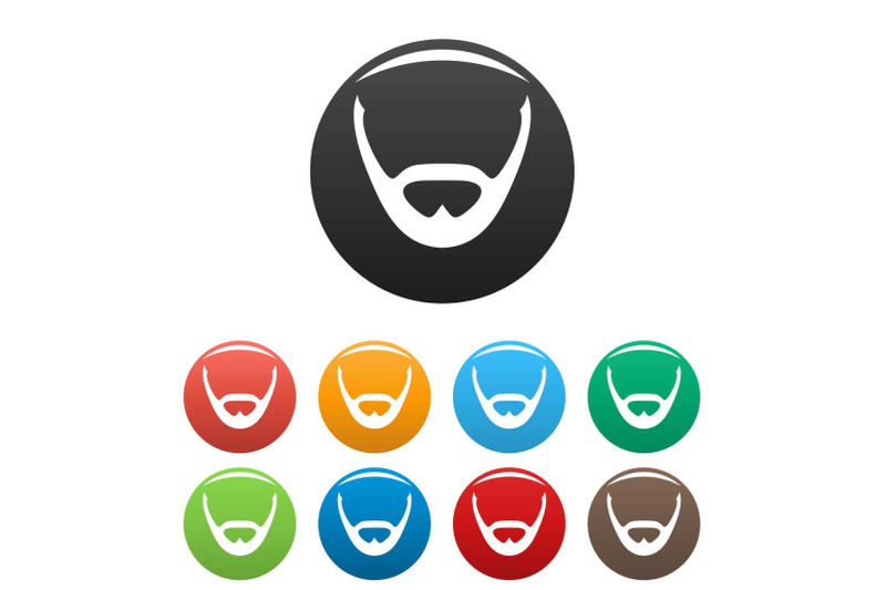 beard-and-whiskers-icons-set-color-vector