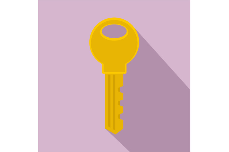 gold-key-icon-flat-style