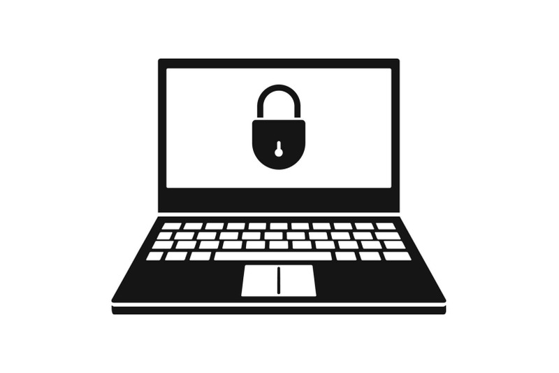 secured-laptop-icon-simple-style