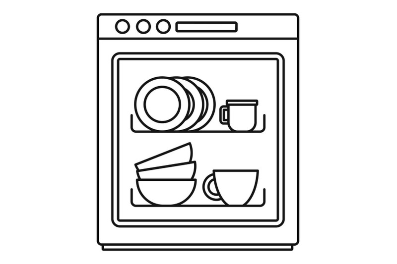 dishwasher-icon-outline-style