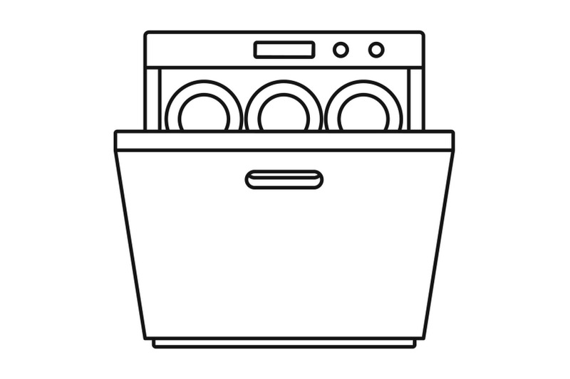 modern-dishwasher-icon-outline-style