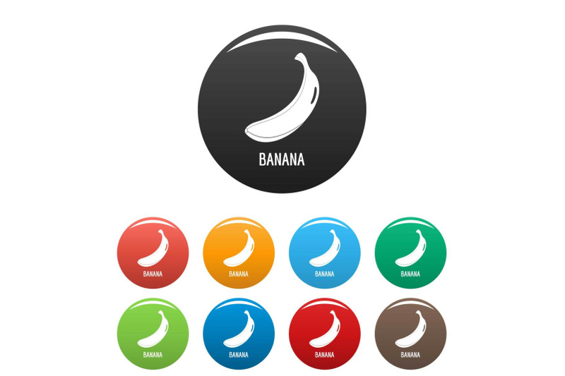 banana-icons-set-color-vector
