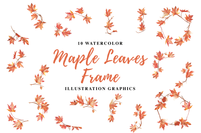 10-watercolor-maple-leaves-frame-illustration-graphics