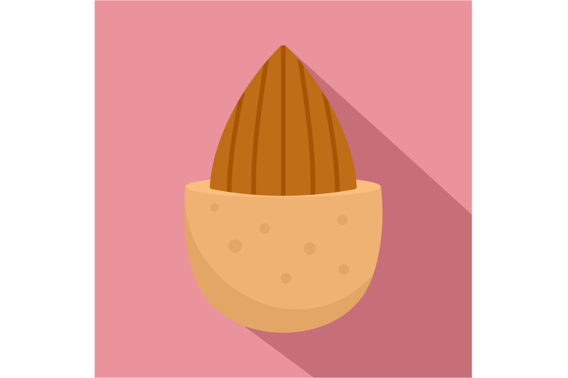 half-shell-almond-icon-flat-style