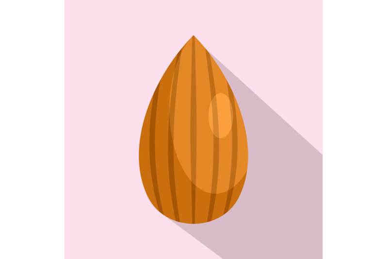 almond-nut-icon-flat-style