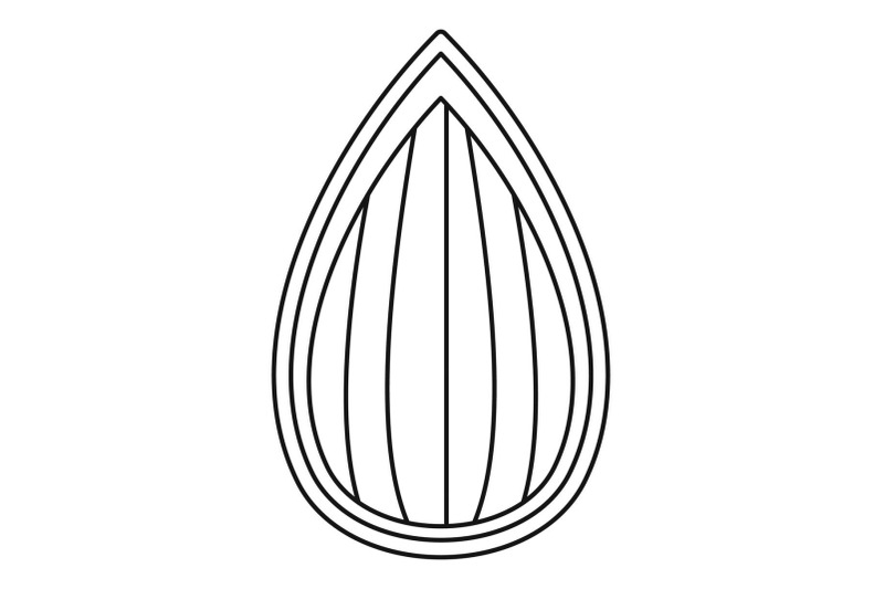 almond-shell-icon-outline-style