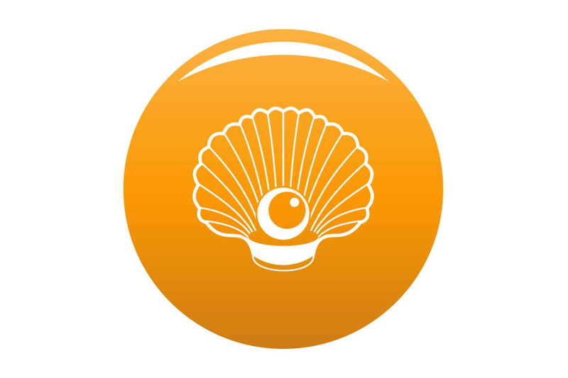 shell-with-pearl-icon-vector-orange