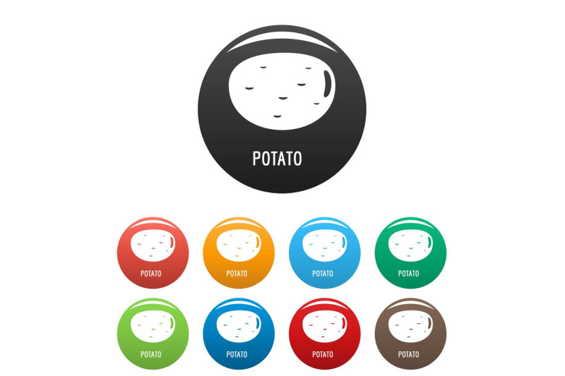 potato-icons-set-color-vector