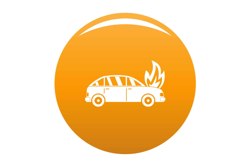 burning-car-icon-vector-orange