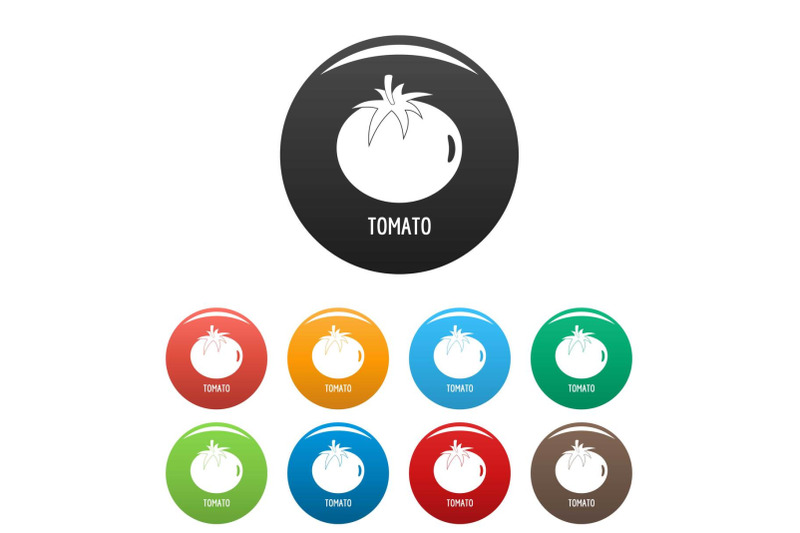 tomato-icons-set-color-vector