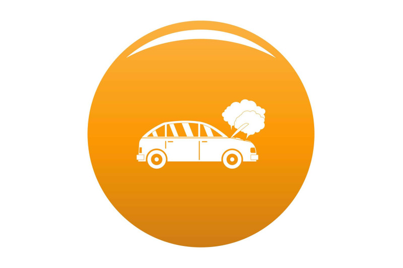 car-in-smoke-icon-vector-orange