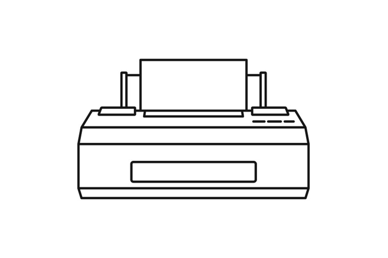 old-printer-icon-outline-style