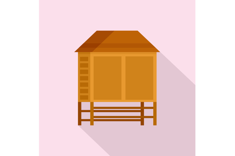 wood-asian-house-icon-flat-style