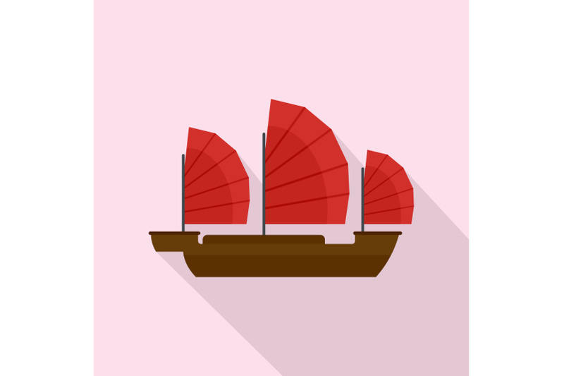 china-ship-icon-flat-style