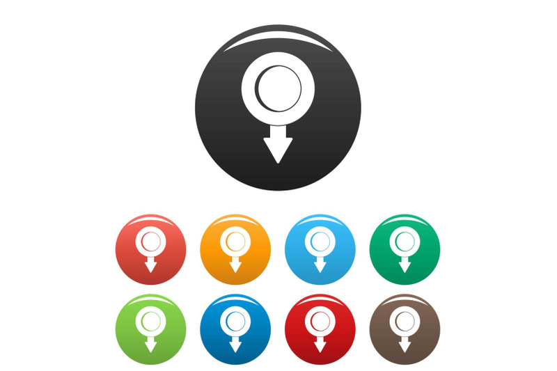 pushpin-icons-set-color-vector