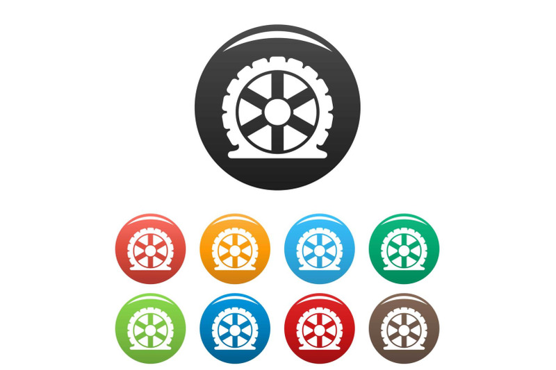 auto-tire-icons-set-color-vector