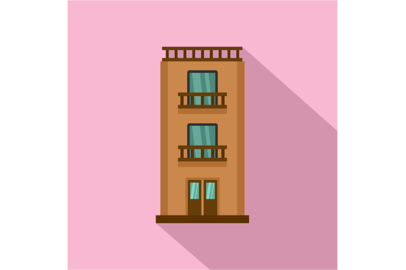 two-floor-house-icon-flat-style