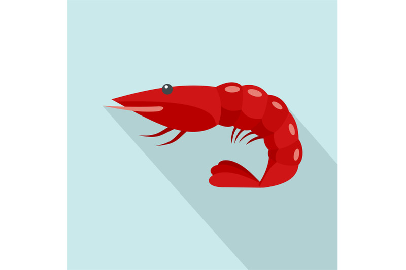 red-shrimp-icon-flat-style