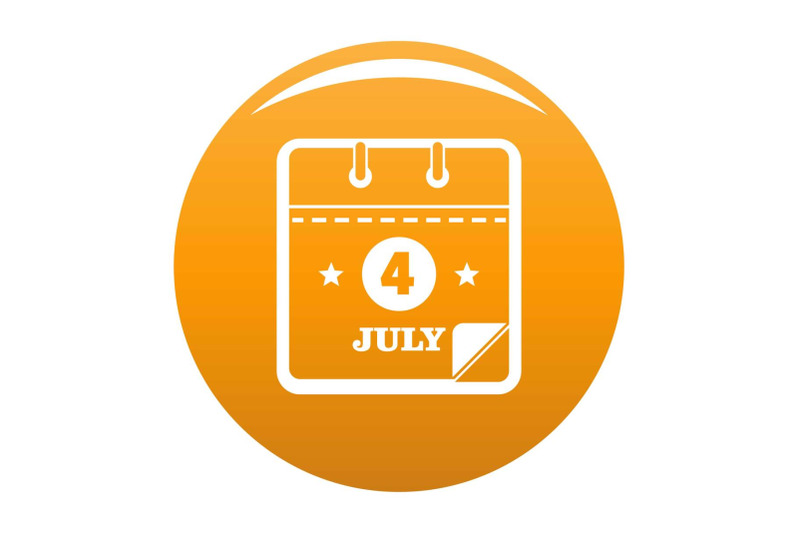 calendar-fourth-july-icon-vector-orange
