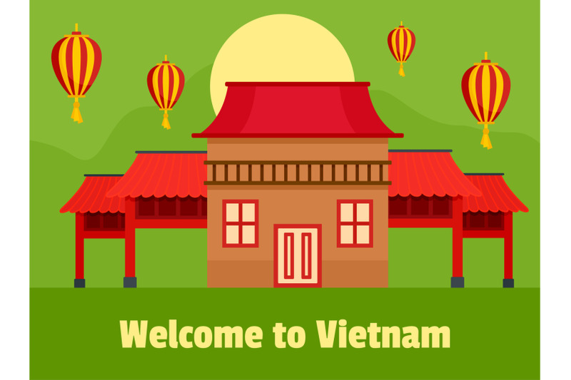 welcome-vietnam-background-flat-style