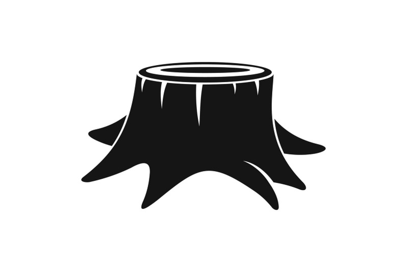 young-tree-stump-icon-simple-style