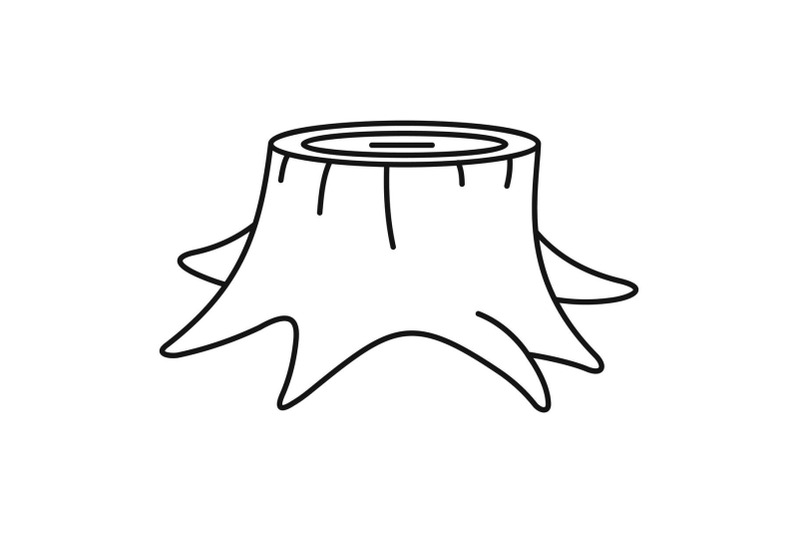 young-tree-stump-icon-outline-style